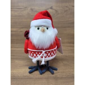 Wondershop Target Fabric Bird Decorative Figurine Dressed As Santa -Koselig -New